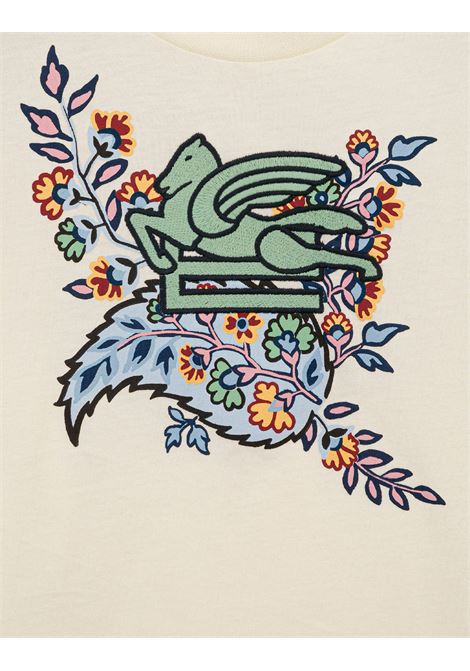 ETRO KIDS T-Shirt Avorio Con Logo e Stampa Paisley Floreale - ETRO KIDS In Vendita