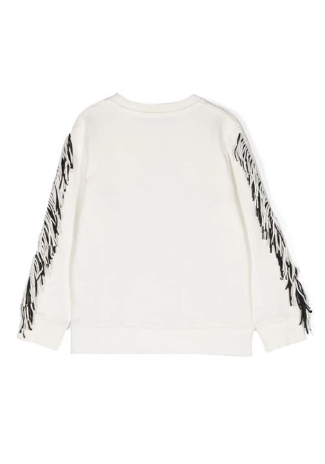 STELLA MCCARTNEY KIDS Felpa Bianca con Frange e Grafica Stella - STELLA MCCARTNEY KIDS Nuova