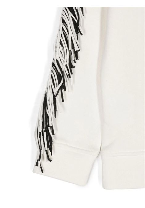 STELLA MCCARTNEY KIDS Felpa Bianca con Frange e Grafica Stella - STELLA MCCARTNEY KIDS Nuova