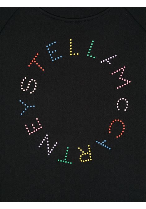 STELLA MCCARTNEY KIDS Felpa Nera Con Logo Circolare Multicolore - STELLA MCCARTNEY KIDS Moda