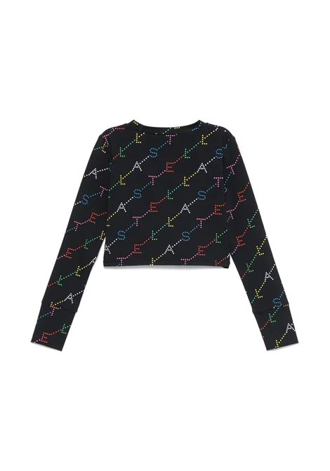 STELLA MCCARTNEY KIDS T-Shirt Nera Con Logo Multicolore All-Over - STELLA MCCARTNEY KIDS 2025
