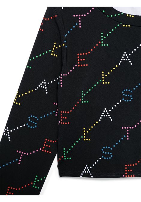 STELLA MCCARTNEY KIDS T-Shirt Nera Con Logo Multicolore All-Over - STELLA MCCARTNEY KIDS 2025