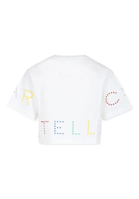 STELLA MCCARTNEY KIDS T-Shirt Cropped Bianca Con Logo Multicolore - STELLA MCCARTNEY KIDS Italia