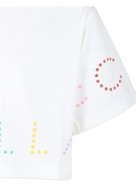 STELLA MCCARTNEY KIDS T-Shirt Cropped Bianca Con Logo Multicolore - STELLA MCCARTNEY KIDS Italia