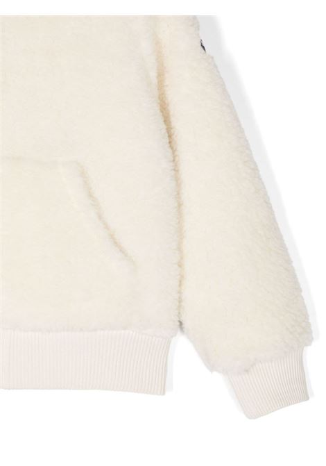 MONCLER ENFANT Felpa In Teddy Bianco Con Logo e Cappuccio - MONCLER ENFANT Qualità