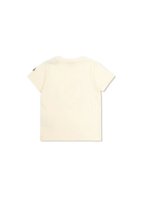 MONCLER ENFANT T-Shirt Bianca Con Logo Di Cristalli - MONCLER ENFANT Qualità Garantita