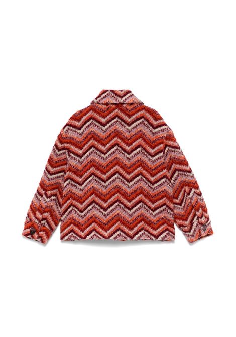MISSONI KIDS Giacca Misto Lana Con Motivo Zigzag Rosso e Arancione - MISSONI KIDS Shopping Online