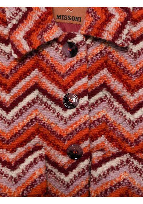 MISSONI KIDS Giacca Misto Lana Con Motivo Zigzag Rosso e Arancione - MISSONI KIDS Shopping Online