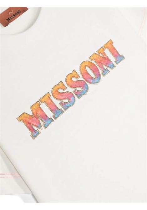 MISSONI KIDS T-Shirt Bianca Con Logo Multicolore - MISSONI KIDS Presa