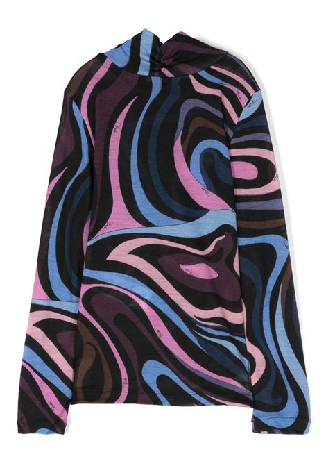 EMILIO PUCCI JUNIOR Dolcevita In Lana Con Stampa Onde - EMILIO PUCCI JUNIOR Offerte