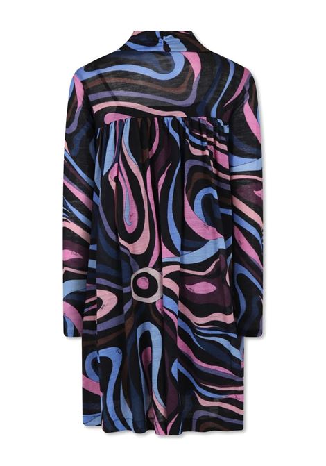 EMILIO PUCCI JUNIOR Abito Svasato In Lana Con Stampa Onde - EMILIO PUCCI JUNIOR Hotsell