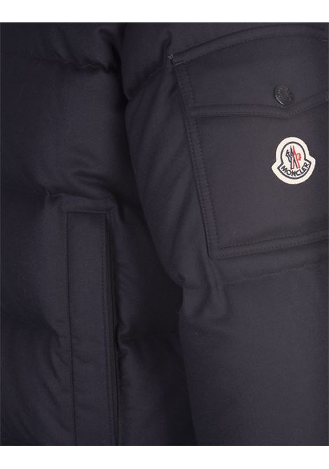 MONCLER Piumino Corto Vezere Blu Notte Con Cappuccio - MONCLER Negozio
