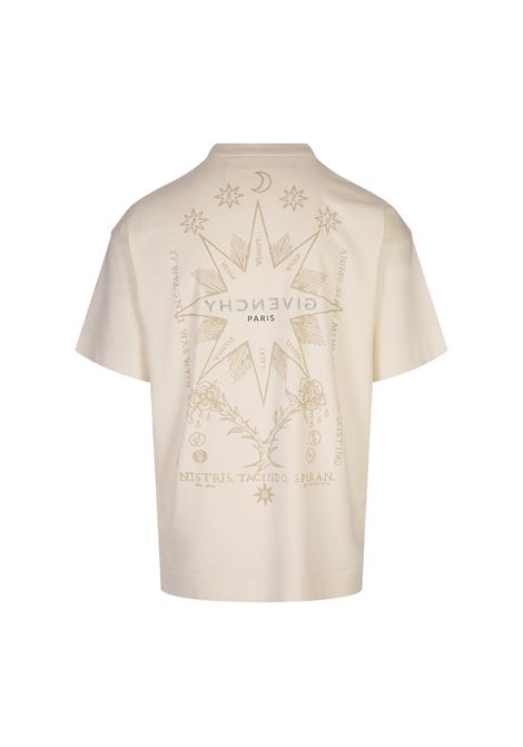 GIVENCHY T-Shirt GIVENCHY Reverse Avorio Con Stampa Tarocchi - GIVENCHY Nuova
