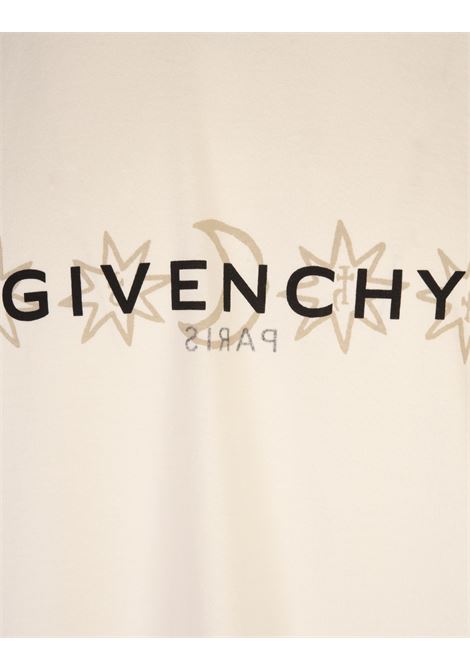 GIVENCHY T-Shirt GIVENCHY Reverse Avorio Con Stampa Tarocchi - GIVENCHY Nuova
