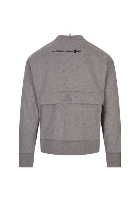 MONCLER GRENOBLE Felpa Grigio Melange Con Logo - MONCLER GRENOBLE Italy