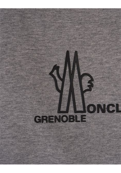 MONCLER GRENOBLE Felpa Grigio Melange Con Logo - MONCLER GRENOBLE Italy