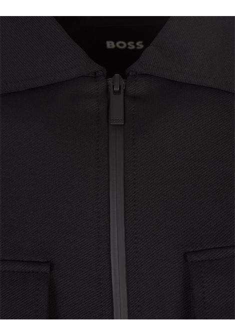 BOSS Sovracamicia Nera Con Zip - BOSS In Linea