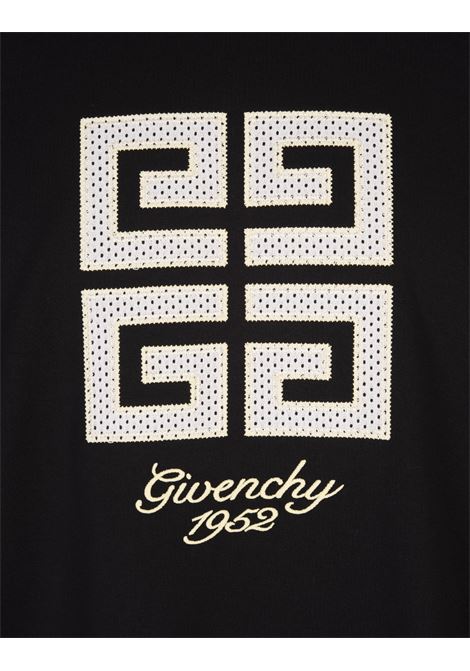 GIVENCHY T-Shirt In Rete Nera Con Logo 4G e Firma GIVENCHY 1952 - GIVENCHY Vendita