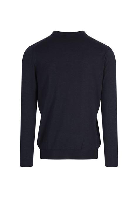 KITON Pullover Scollo a V In Seta e Cashmere Blu - KITON Qualità Garantita