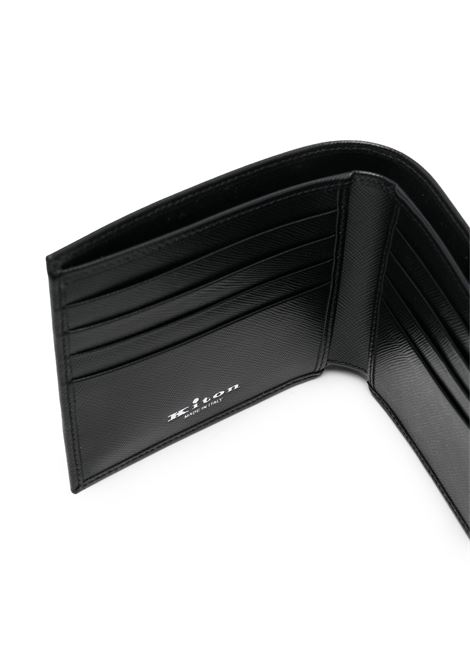 KITON Portafoglio Bi-Fold Nero Con Logo Argentato - KITON Negozi Online