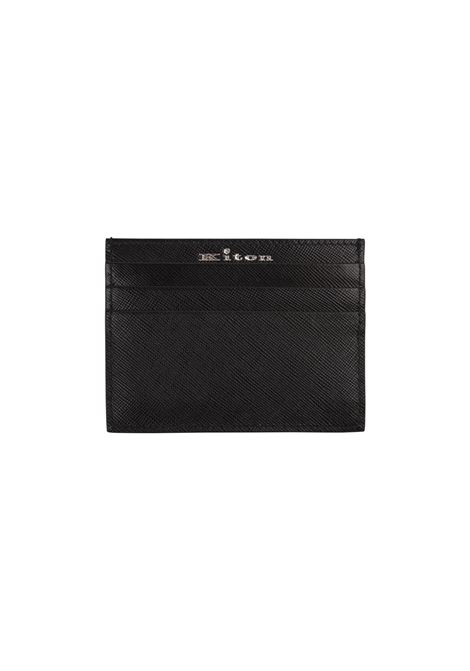 KITON Portacarte Nero Con Logo Argentato - KITON Consegna Veloce