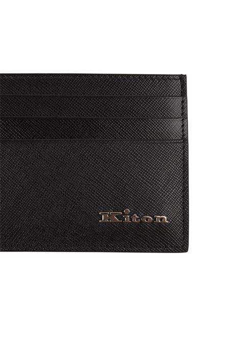 KITON Portacarte Nero Con Logo Argentato - KITON Consegna Veloce