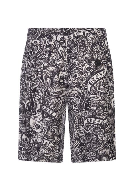 PHILIPP PLEIN Silk Cool Kid Shorts Tattoo - PHILIPP PLEIN Convenienza