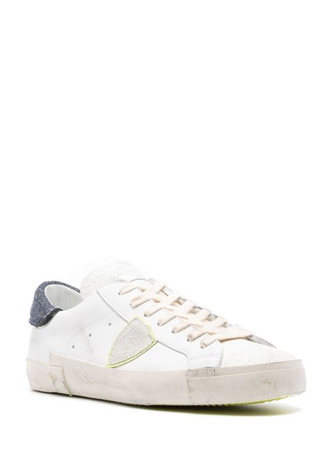 PHILIPPE MODEL Sneakers Prsx Bianche e Denim Blu - PHILIPPE MODEL Online