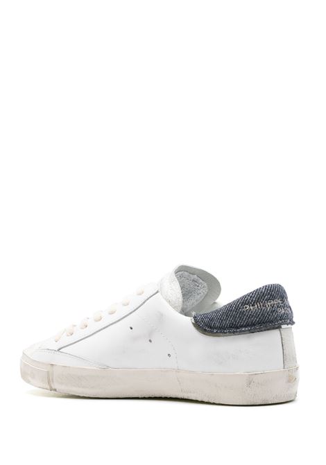 PHILIPPE MODEL Sneakers Prsx Bianche e Denim Blu - PHILIPPE MODEL Online