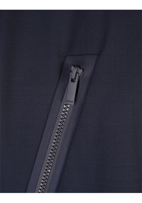BOSS Giubbotto Blu Scuro In Tessuto Laminato Impermeabile - BOSS Qualità