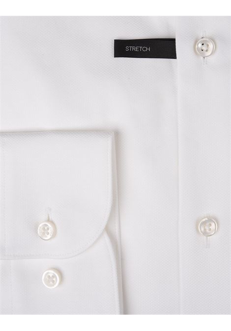 BOSS Camicia Hank Slim Fit In Tessuto Armaturato Di Cotone Stretch Bianco - BOSS Affare Del Giorno