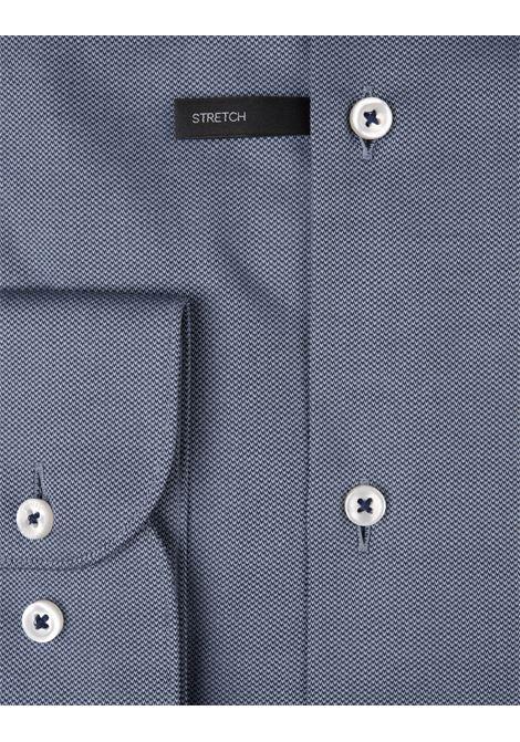 BOSS Camicia Hank Slim Fit In Tessuto Armaturato Di Cotone Stretch Grigio - BOSS Sottocosto