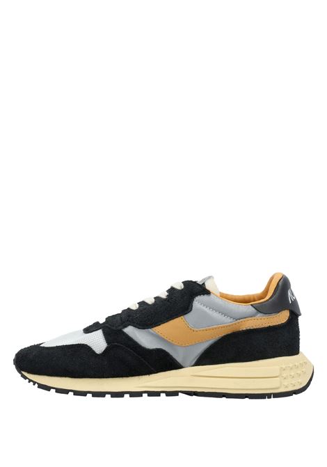 AUTRY Sneakers Reelwind In Suede Nero e Nylon Riflettente - AUTRY In Vendita