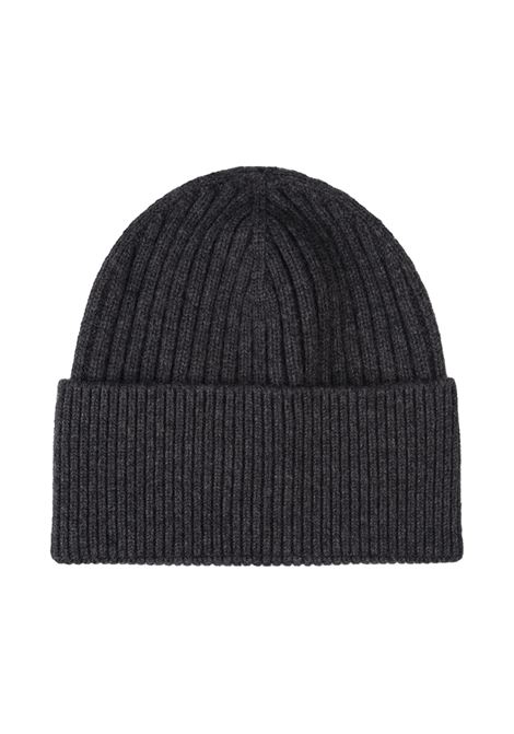 MONCLER GRENOBLE Berretto In Cashmere Grigio Antracite Con Logo - MONCLER GRENOBLE 2025