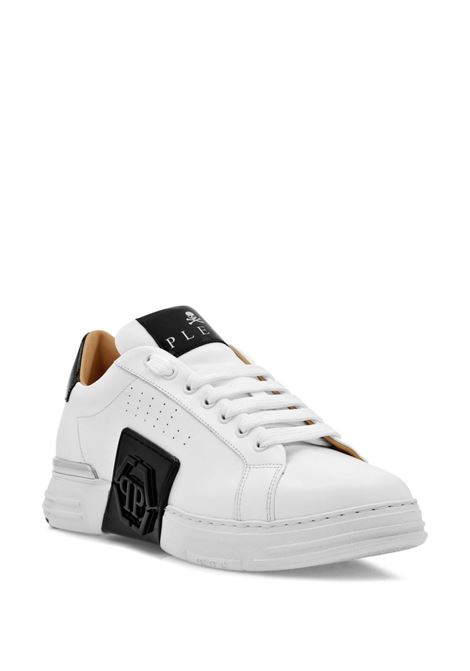 PHILIPP PLEIN Low-Top Leather Sneakers Phantom Kick$ Bianche - PHILIPP PLEIN Hotsell