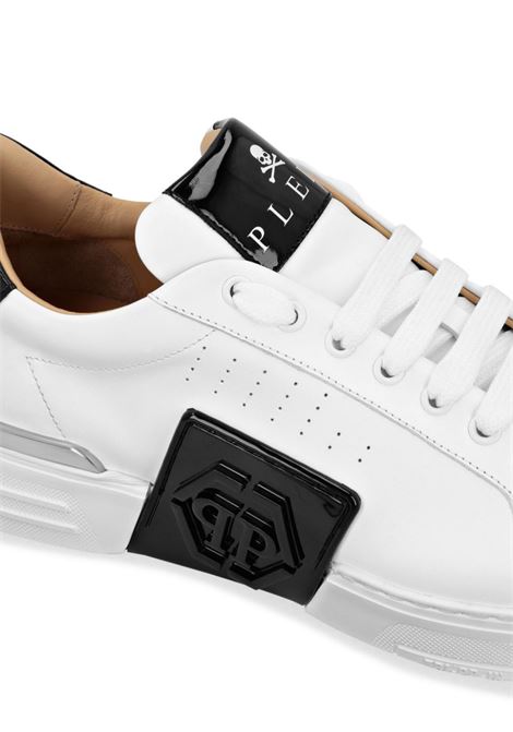 PHILIPP PLEIN Low-Top Leather Sneakers Phantom Kick$ Bianche - PHILIPP PLEIN Hotsell