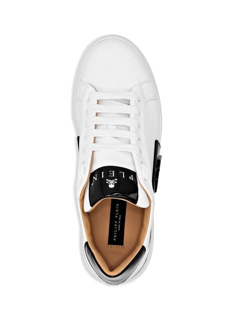 PHILIPP PLEIN Low-Top Leather Sneakers Phantom Kick$ Bianche - PHILIPP PLEIN Hotsell