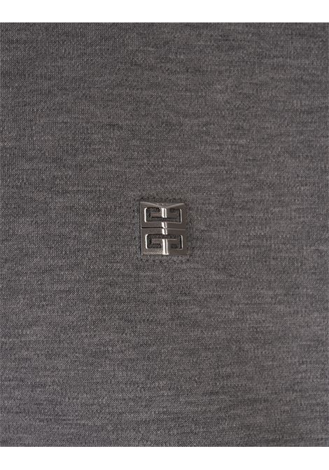 GIVENCHY Giacca Sportiva In Tessuto Garzato Grigio Con Dettaglio 4G - GIVENCHY Sottocosto