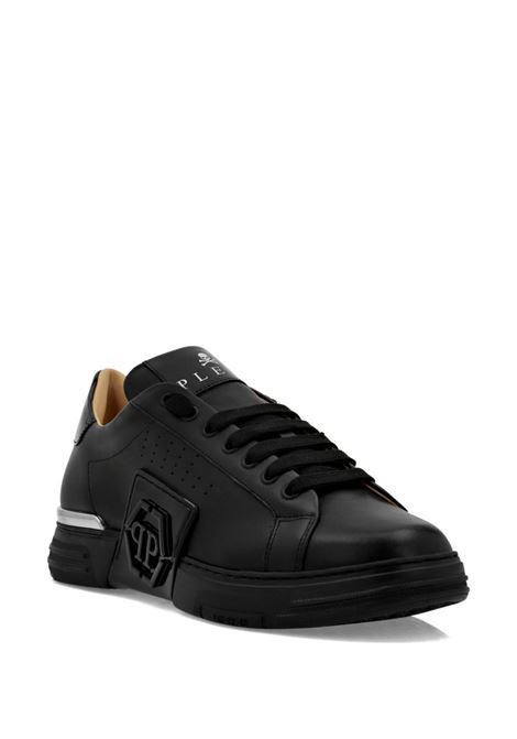 PHILIPP PLEIN Low-Top Leather Sneakers Phantom Kick$ Nere - PHILIPP PLEIN Offerta