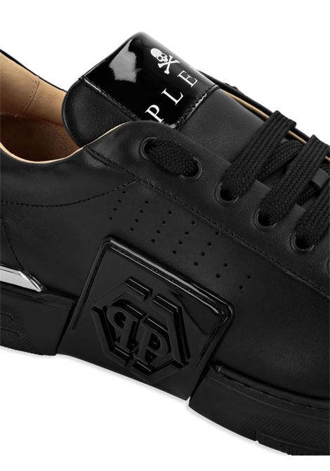 PHILIPP PLEIN Low-Top Leather Sneakers Phantom Kick$ Nere - PHILIPP PLEIN Offerta