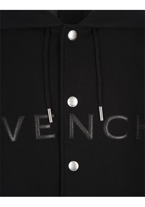GIVENCHY Bomber Nero In Lana e Pelle Con Cappuccio - GIVENCHY Vendita Calda