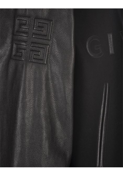 GIVENCHY Bomber Nero In Lana e Pelle Con Cappuccio - GIVENCHY Vendita Calda