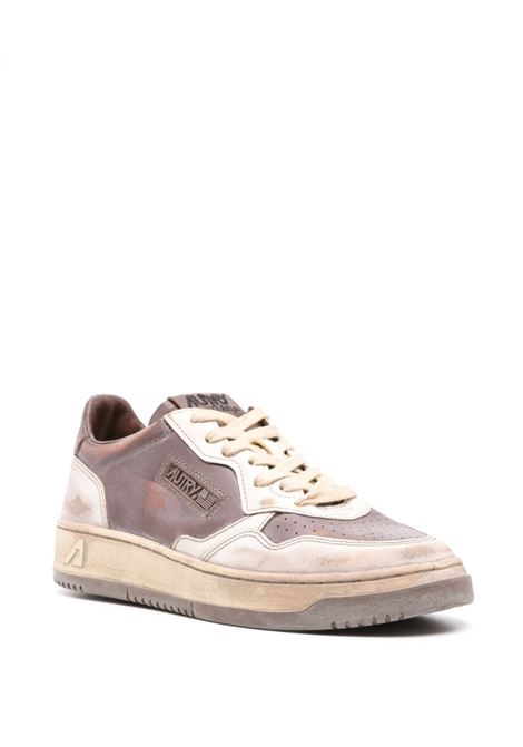 AUTRY Sneakers Medalist Low Super Vintage In Pelle Mud e Bianca - AUTRY Vendite Flash