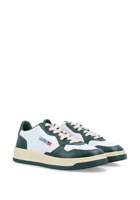 AUTRY Sneakers Medalist Low In Pelle Bicolor Bianca e Verde - AUTRY In Saldo