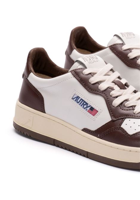 AUTRY Sneakers Medalist Low In Pelle Bicolor Bianca e Marrone - AUTRY Nuova