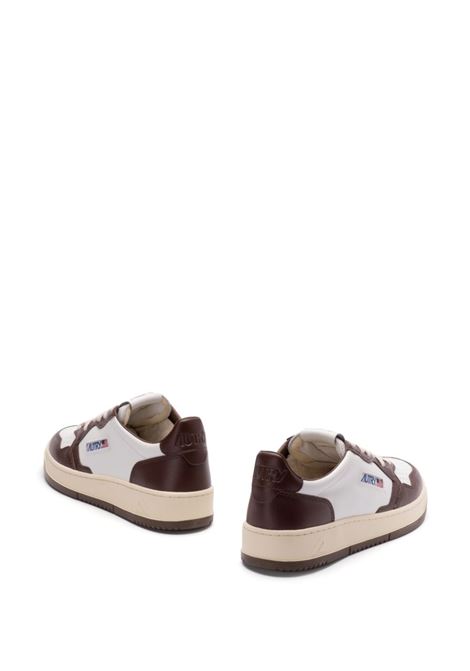 AUTRY Sneakers Medalist Low In Pelle Bicolor Bianca e Marrone - AUTRY Nuova