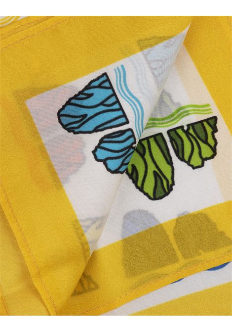 813 (OTTO TREDICI) Pochette In Seta Con Pattern Faraglioni in Giallo/Multicolore - 813 (OTTO TREDICI) Nuovo