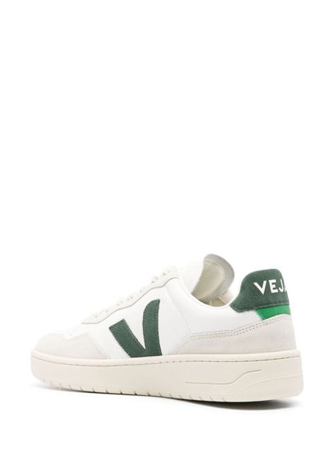 VEJA Sneakers V-90 In Pelle Bianca e Verde - VEJA Soddisfazione Garantita