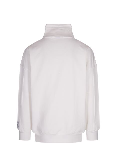 BOSS Felpa a Collo Alto Bianca Con Patch Logo - BOSS Sconto