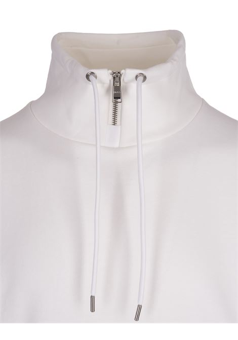 BOSS Felpa a Collo Alto Bianca Con Patch Logo - BOSS Sconto